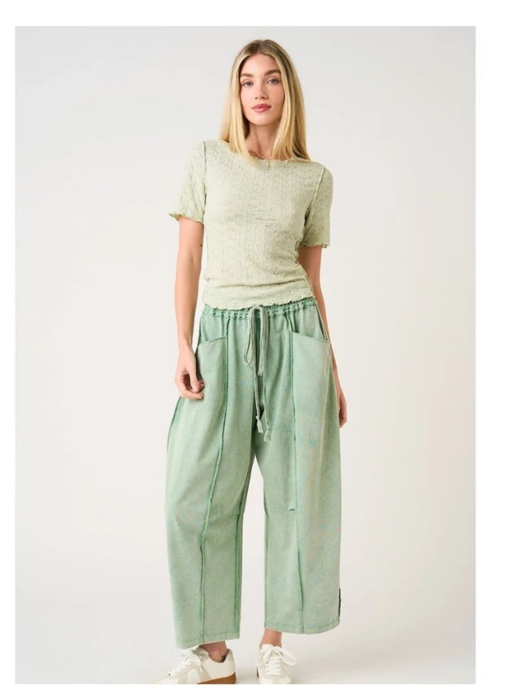 Mittoshop jade green Barrel joggers
